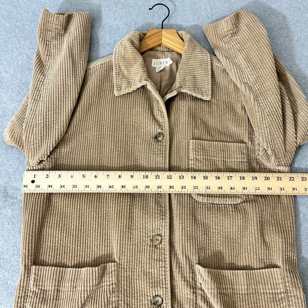 VTG J Crew Women Jacket S Tan Wide Wale Corduroy Barn Chore Coat Western Utility - Picture 6 of 10
